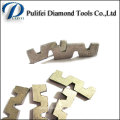 W Shape Abrasive Cutting Tools Segmento de diamante para granito Slab